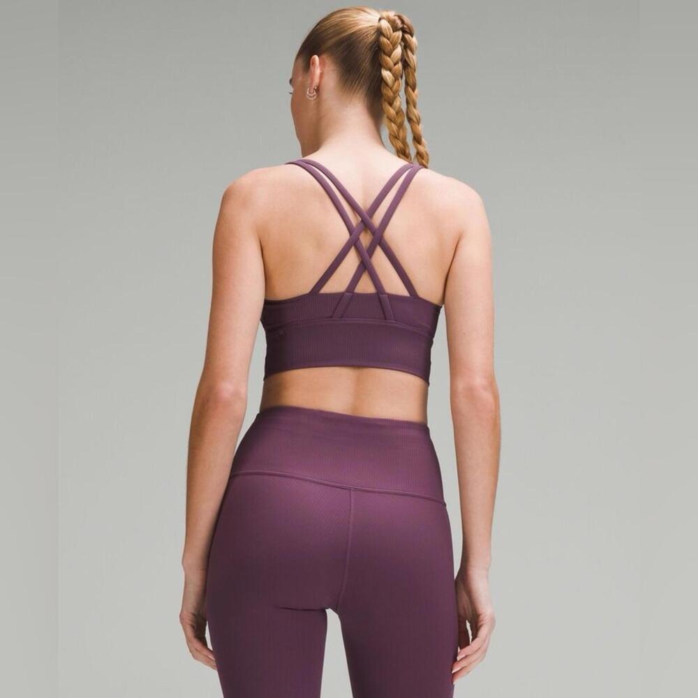 Lululemon Ribbed Long Line Energy Bra - Grape Thistle - 2
